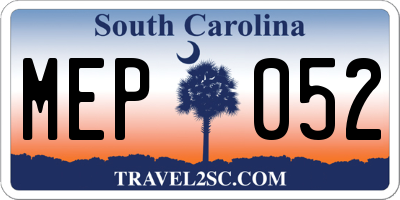 SC license plate MEP052