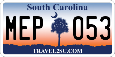 SC license plate MEP053