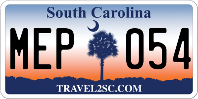 SC license plate MEP054