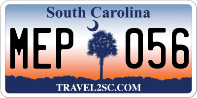 SC license plate MEP056