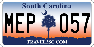 SC license plate MEP057