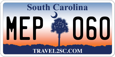 SC license plate MEP060