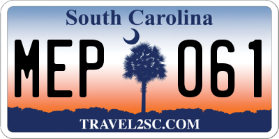 SC license plate MEP061