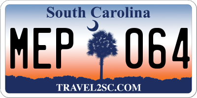 SC license plate MEP064