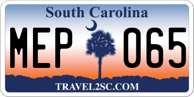 SC license plate MEP065