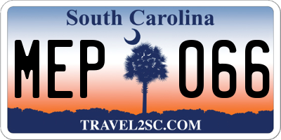 SC license plate MEP066