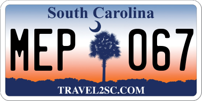 SC license plate MEP067