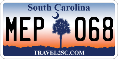 SC license plate MEP068