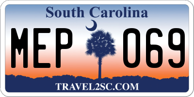 SC license plate MEP069
