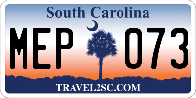SC license plate MEP073