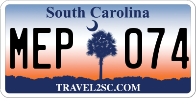 SC license plate MEP074