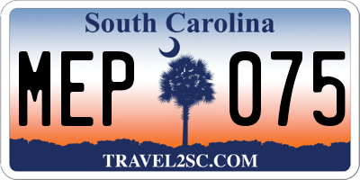 SC license plate MEP075