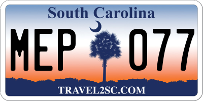 SC license plate MEP077