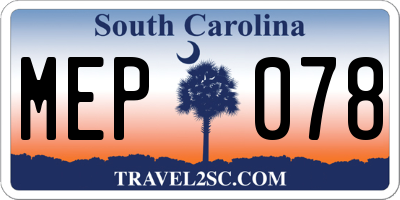 SC license plate MEP078