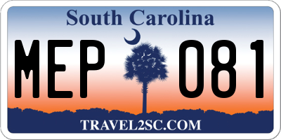 SC license plate MEP081