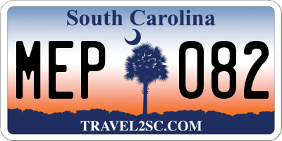 SC license plate MEP082