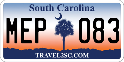 SC license plate MEP083