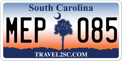 SC license plate MEP085