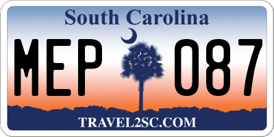 SC license plate MEP087