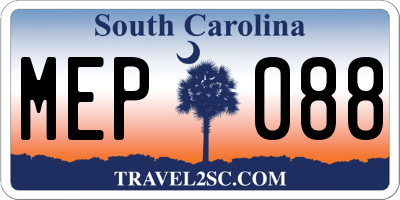 SC license plate MEP088