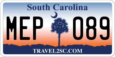 SC license plate MEP089