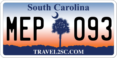 SC license plate MEP093