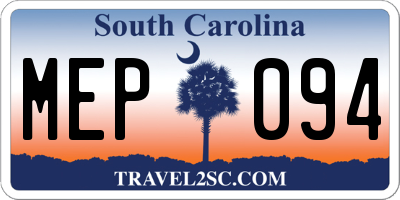 SC license plate MEP094