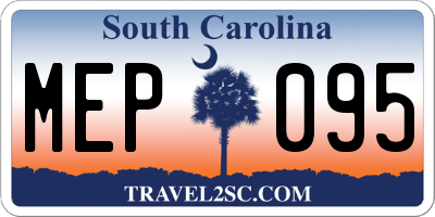 SC license plate MEP095