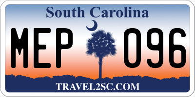 SC license plate MEP096