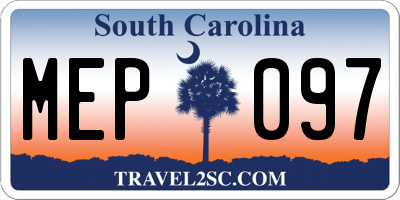 SC license plate MEP097
