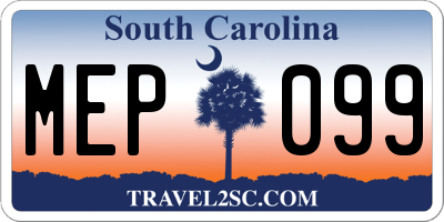 SC license plate MEP099