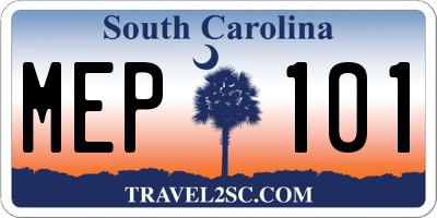 SC license plate MEP101