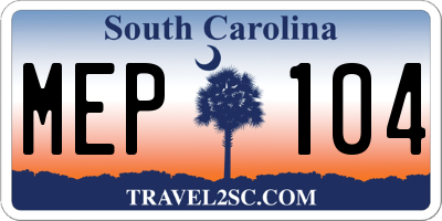 SC license plate MEP104