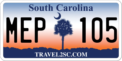 SC license plate MEP105