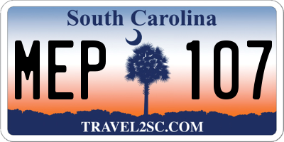 SC license plate MEP107