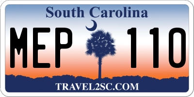 SC license plate MEP110