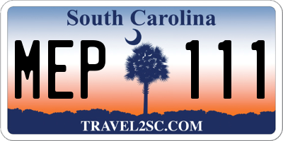 SC license plate MEP111
