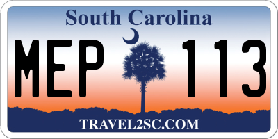 SC license plate MEP113