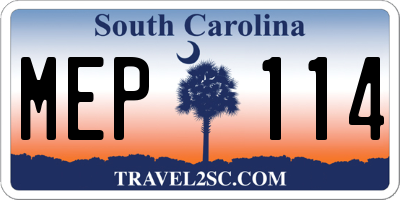 SC license plate MEP114