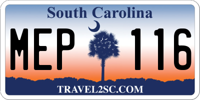 SC license plate MEP116