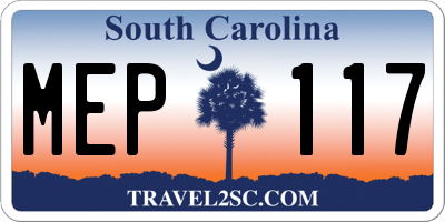 SC license plate MEP117