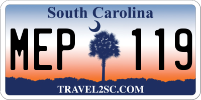 SC license plate MEP119