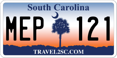 SC license plate MEP121