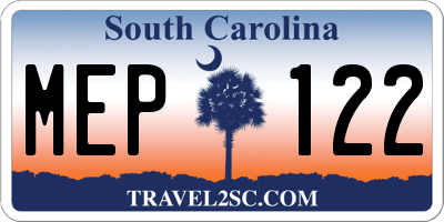 SC license plate MEP122