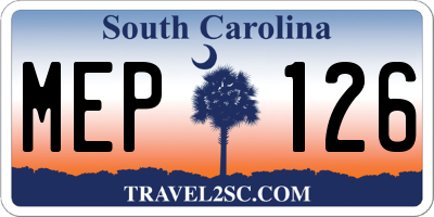 SC license plate MEP126