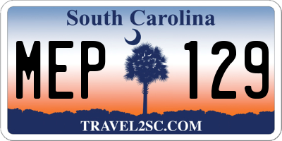 SC license plate MEP129