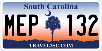 SC license plate MEP132
