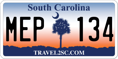SC license plate MEP134