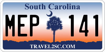SC license plate MEP141