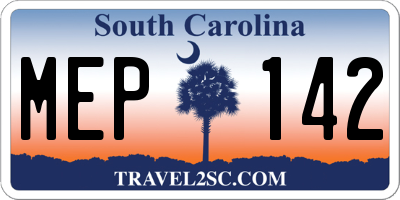 SC license plate MEP142